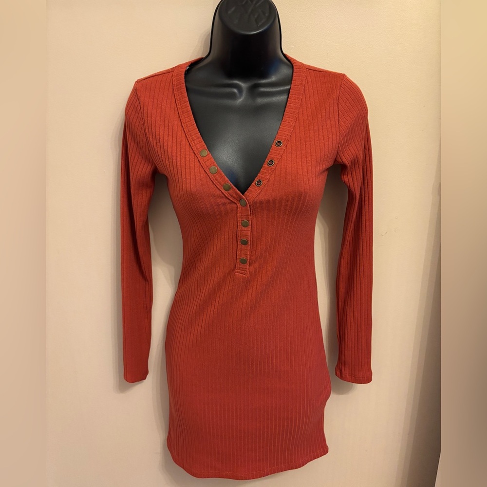 Forever 21 Terracotta Long Sleeve Dress